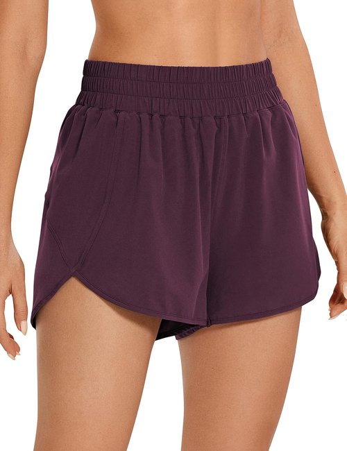 CRZ YOGA Dolphin Athletic Shorts - High Waisted Quick Dry for Running & Gym | 3" Length
