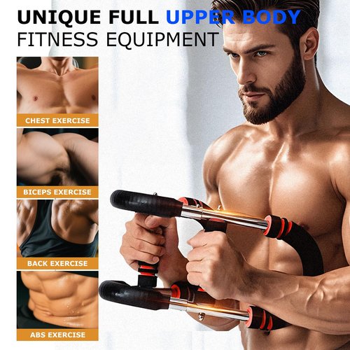 Twister Arm Trainer, 60-100lb Adjustable Chest Workout Equipment, Portable Power Twister Bar, Detachable Design, Arm Trainer for Men, Chest Trainer for Men, Shoulder Muscle Training, Fitness Anywhere