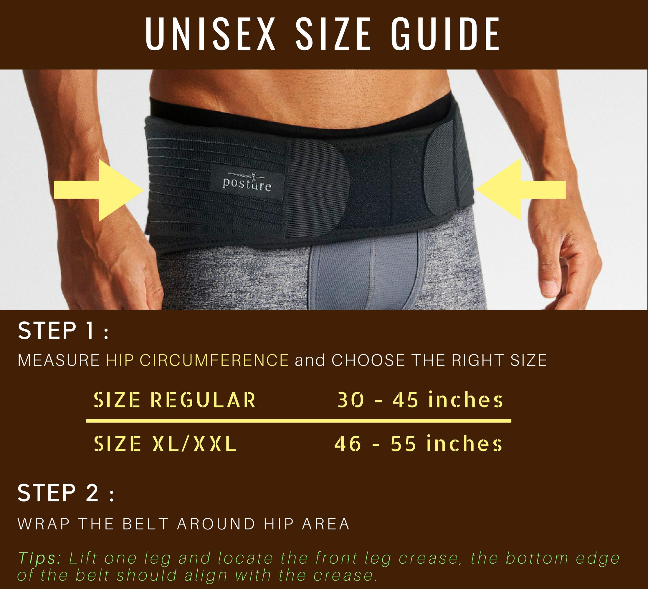 Vriksasana Si Belt for Men and Women that Treat Sciatica, Including Pelvic, Back and Leg Pain Nerve Pain, Stabilize Sacroiliac Joint | Trochanter Brace | Anti-Slip and Pilling-Resistant