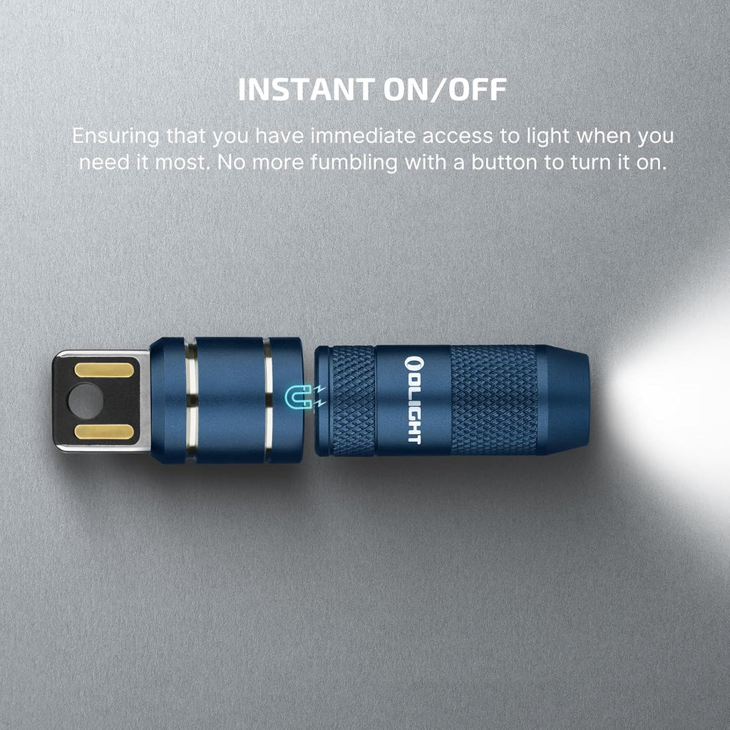 OLIGHT IMINI 2 EDC Rechargeable Keychain Flashlight, 50 Lumens Compact and Portable Mini LED Keyring Lights with Built-in Battery Ideal for Everyday Carry and Emergencies (Midnight Blue)