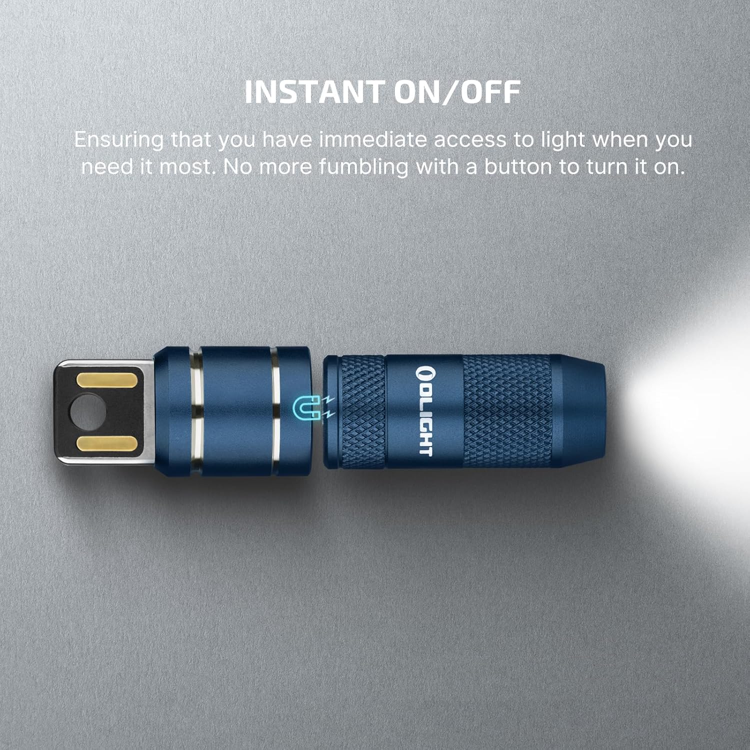 OLIGHT IMINI 2 EDC Rechargeable Keychain Flashlight, 50 Lumens Compact and Portable Mini LED Keyring Lights with Built-in Battery Ideal for Everyday Carry and Emergencies (Midnight Blue)