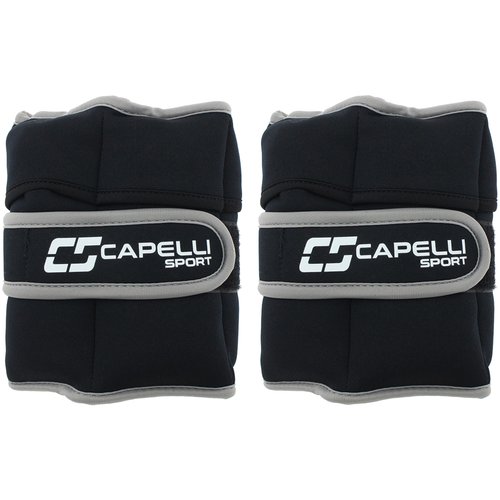 Capelli Sport Ankle and Wrist Weights, Adjustable Level Leg and Arm Weights, Black, 10 lbs, Set of 2