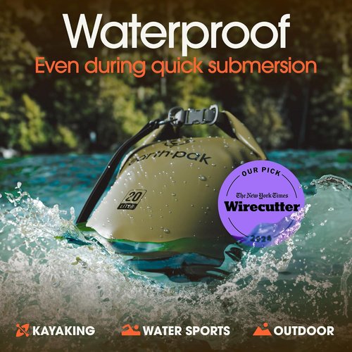 Earth Pak Waterproof Dry Bag - Roll Top Design Keeps Gear Dry for Kayaking | Includes Waterproof Phone Case