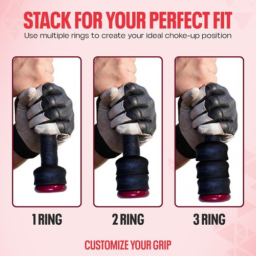 Grip-N-Rip Knob Stacker Choke-Up Ring for Baseball/Softball Bats - Custom Fit & Comfort