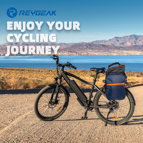 reygeak Bike Rack Bag, 25L Multi-functional Polyester Saddle Trunk Shoulder Panniers for Bicycle, Black Large Capacity Extensible Luggage for Adults, with Rainproof Cover (Blue Orange)