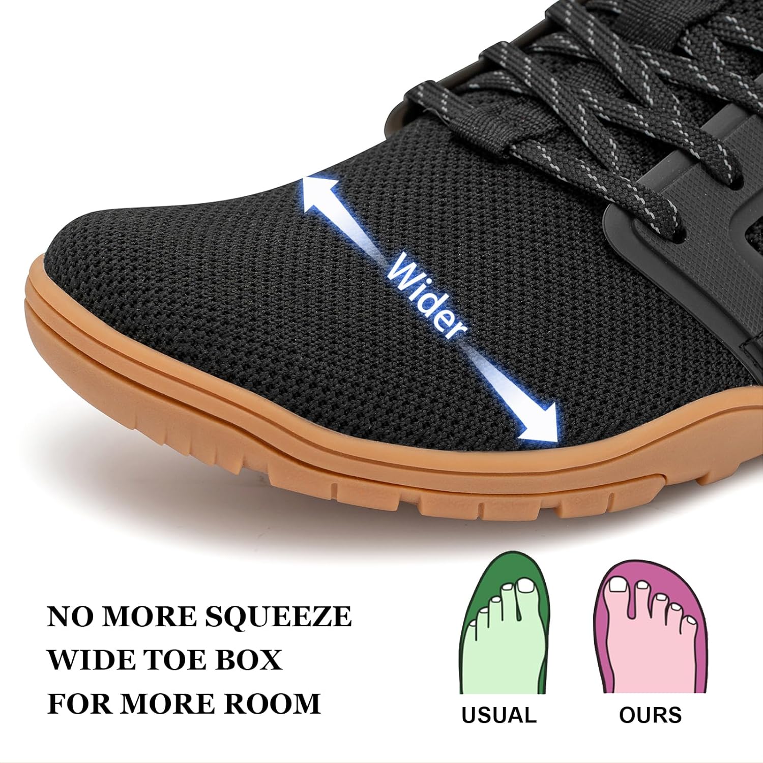 Pulltop Barefoot Trail Running Shoes - Wide Toe Box | Zero Drop Sole for Minimalist Comfort