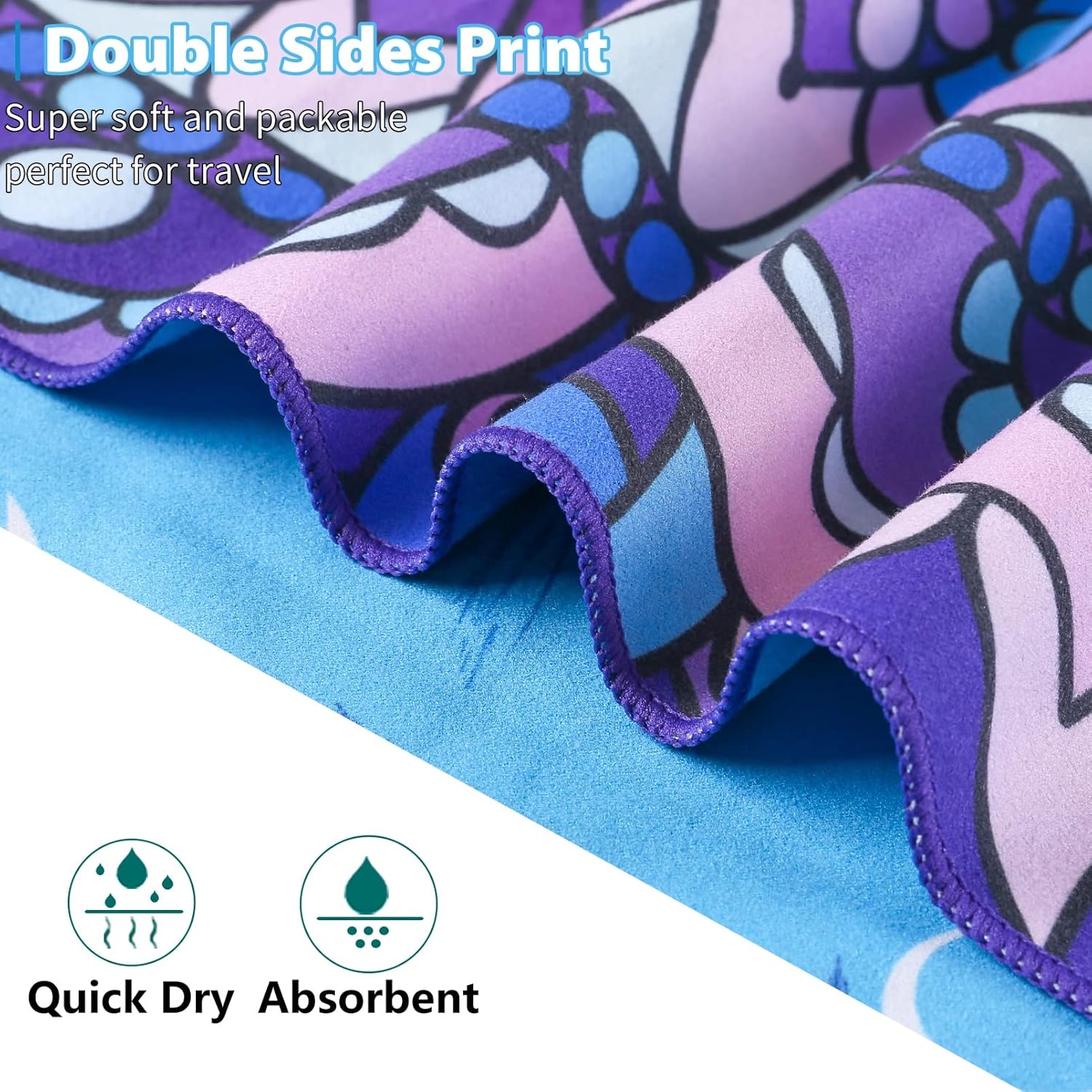 TwoYek Microfiber Beach Towels - Lightweight, Sand-Free, Quick-Dry | 71x32 Extra Large, Soft for Travel & Sports