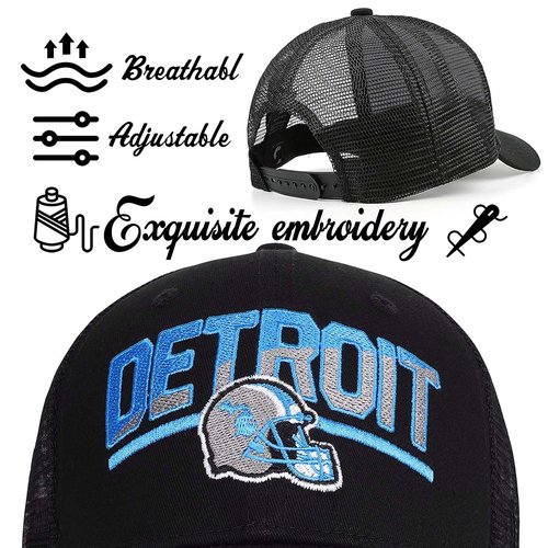 Football Fans Embroidered Trucker Hat, Football Team City Adjustable Baseball Hats Best Gift for Men Women