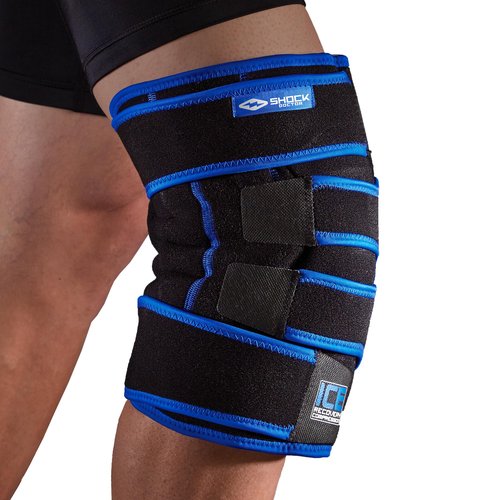 Shock Doctor Ice Recovery Compression Knee Wrap Brace, Large-X-Large, Black