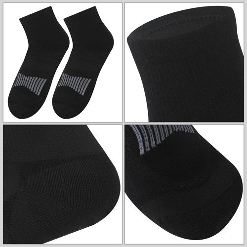 RTZAT 3 Pairs Merino Wool Socks for Men Business Casual Wool Ankle Thin Hiking Running Athletic Compression Thermal Support Warm Breathable Cushioned No-Show Low Cut Sock - black Large