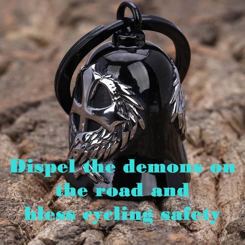 TEWAFOS Motorcycle for Bell - Bicycle Bells for Men, Stainless Steel bring good luck and peace motorcycle bell (black sliver)