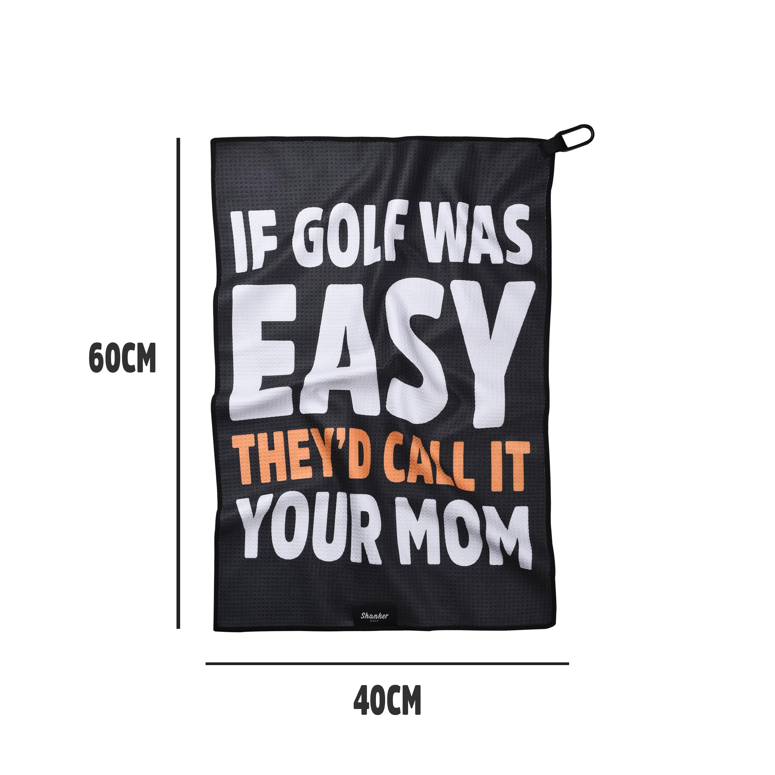 Shanker Golf - Funny Golf Towel - Microfiber Printed Golf Accessory for Men - Two-Sided Reversible Towel