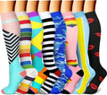 CHARMKING Compression Socks - 15-20 mmHg Support for Enhanced Circulation | 8 Pairs for Running & Cycling