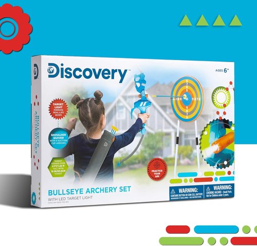Discovery Kids Bullseye Archery Set - LED Target & 4 Arrows | Fun Outdoor Activity for Ages 6+