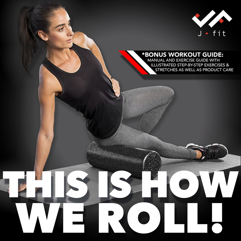 JFIT High Density Foam Roller, Speckled Orange, 18-Inch