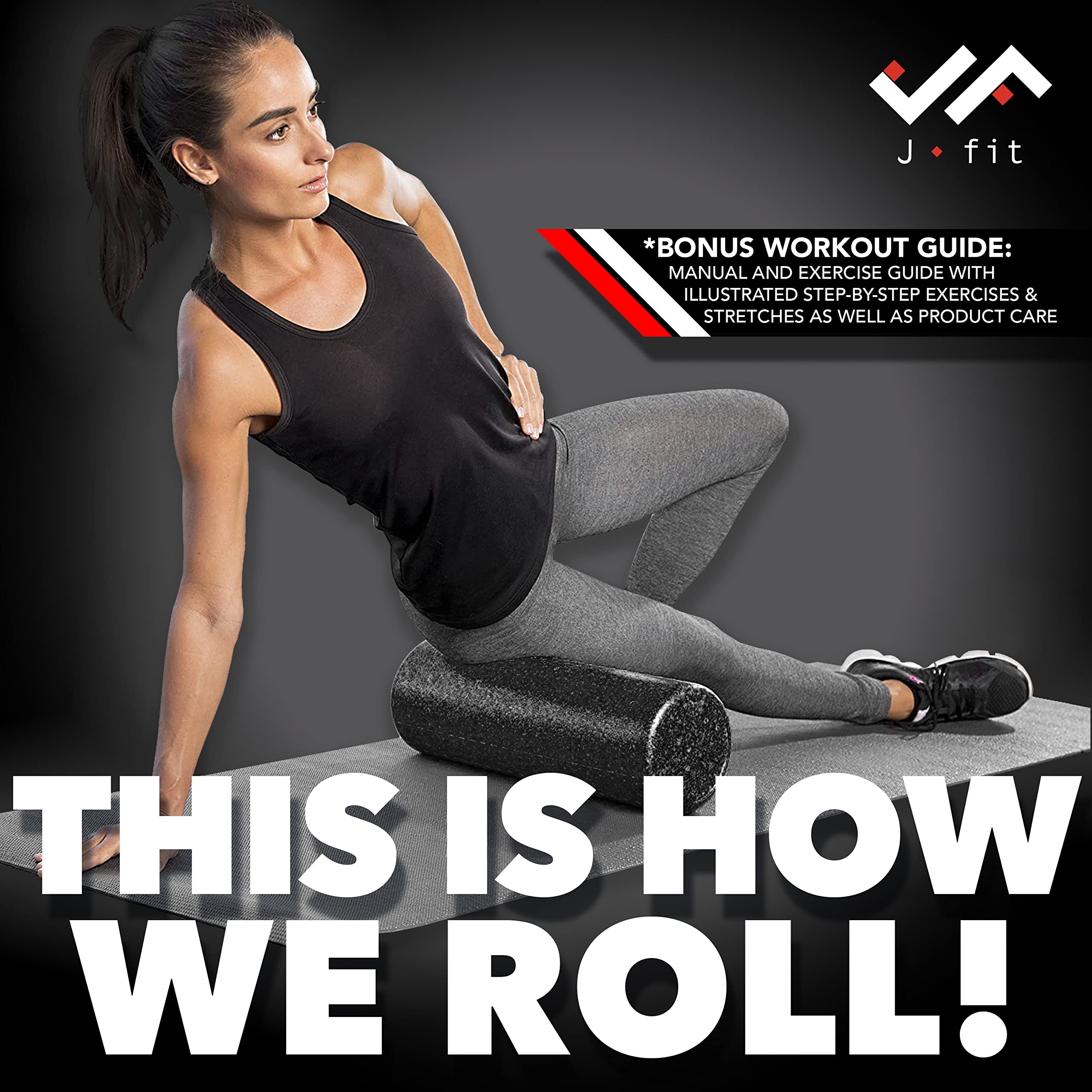 JFIT High Density Foam Roller, Speckled Orange, 18-Inch