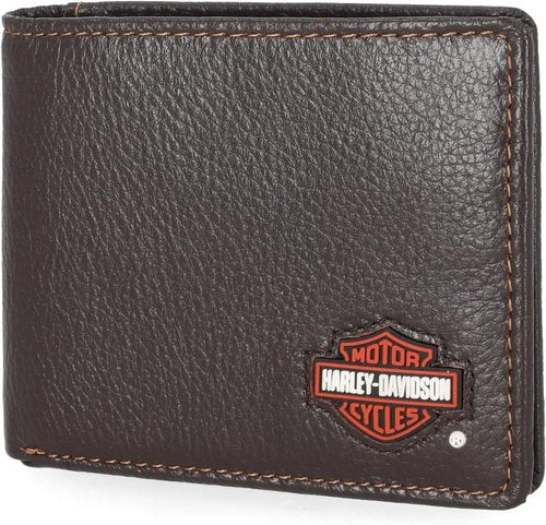 Harley-Davidson Genuine Leather RFID Blocking Wallet - Stylish & Secure Design