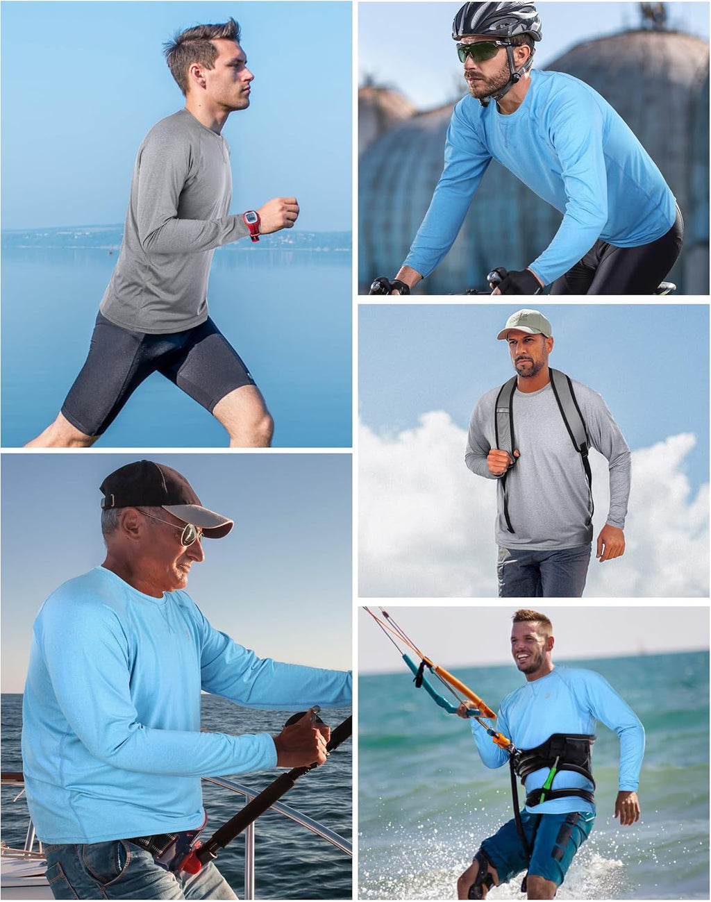 Roadbox UPF 50+ Sun Shirts for Men - UV Protection Long Sleeve Swim Shirt | Quick Dry Rash Guard