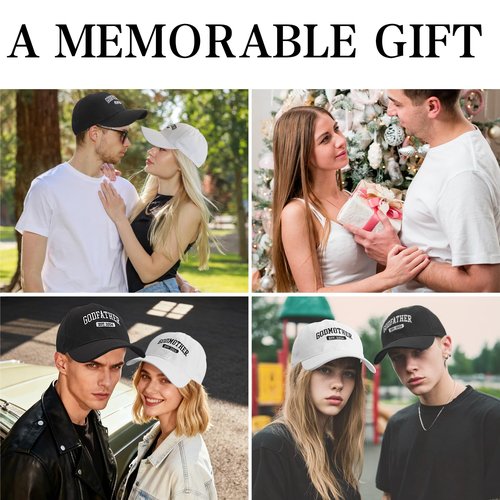 Muvtioc Godparents Proposal Gift Godfather and Godmother 2026 Hats Godparents Gift for Christmas Birthday