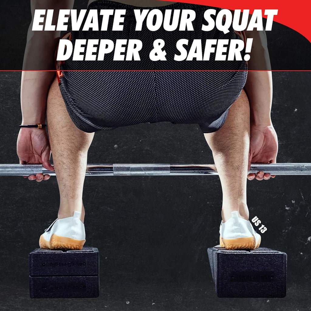 Squat Wedge Block - Heel Elevated Squat Platform for Deep Squats & Ankle Mobility | 4-Angle Adjustable Slant Board, 440 lbs Capacity