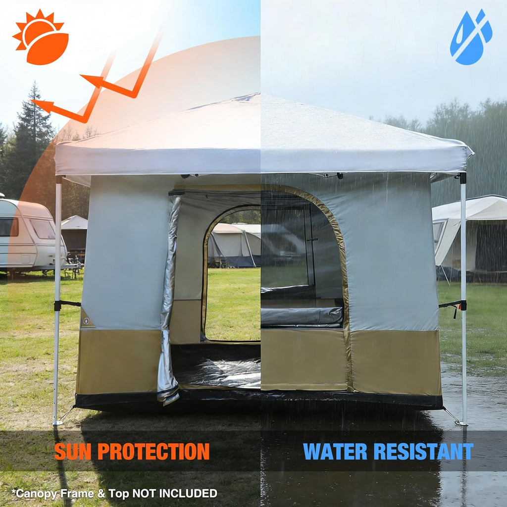 REDCAMP Canopy Camping Tent - Converts 10'x10' or 10'x20' Canopy Into Spacious Shelter for 4-6 People