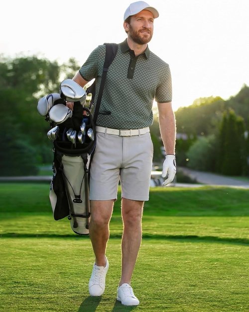 M MAELREG Golf Polo Shirts - Lightweight Dry Fit Performance with Contrast Collar | Short Sleeve for Men
