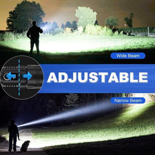 Cinlinso LED Flashlights High Lumens Rechargeable, Super Bright Flash Light, 3 Modes IPX7 Waterproof, High Powered Flashlights for Camping Emergencies (1)
