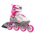 Bladerunner by Rollerblade Phoenix Girls Adjustable Fitness Inline Skate, White and Fuchsia, Junior, Value Performance Inline Skates, Youth Junior 1 to 4