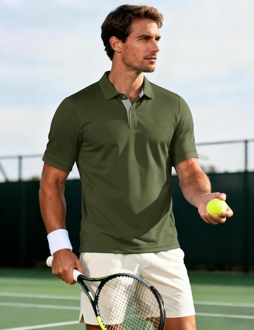 MAGCOMSEN Men's Polo Shirt - Moisture-Wicking Quick-Dry Performance Golf Shirt | Casual Short Sleeve