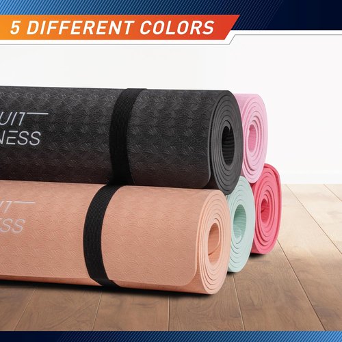Circuit Fitness by Marcy Non-Slip Yoga Mats - Multi-Purpose, Thick & Colorful with Carrying Strap