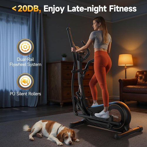 Niceday Elliptical Machine - Magnetic Home Trainer with 16 Resistance Levels | 15.5"-19" Stride, 400LBS Capacity