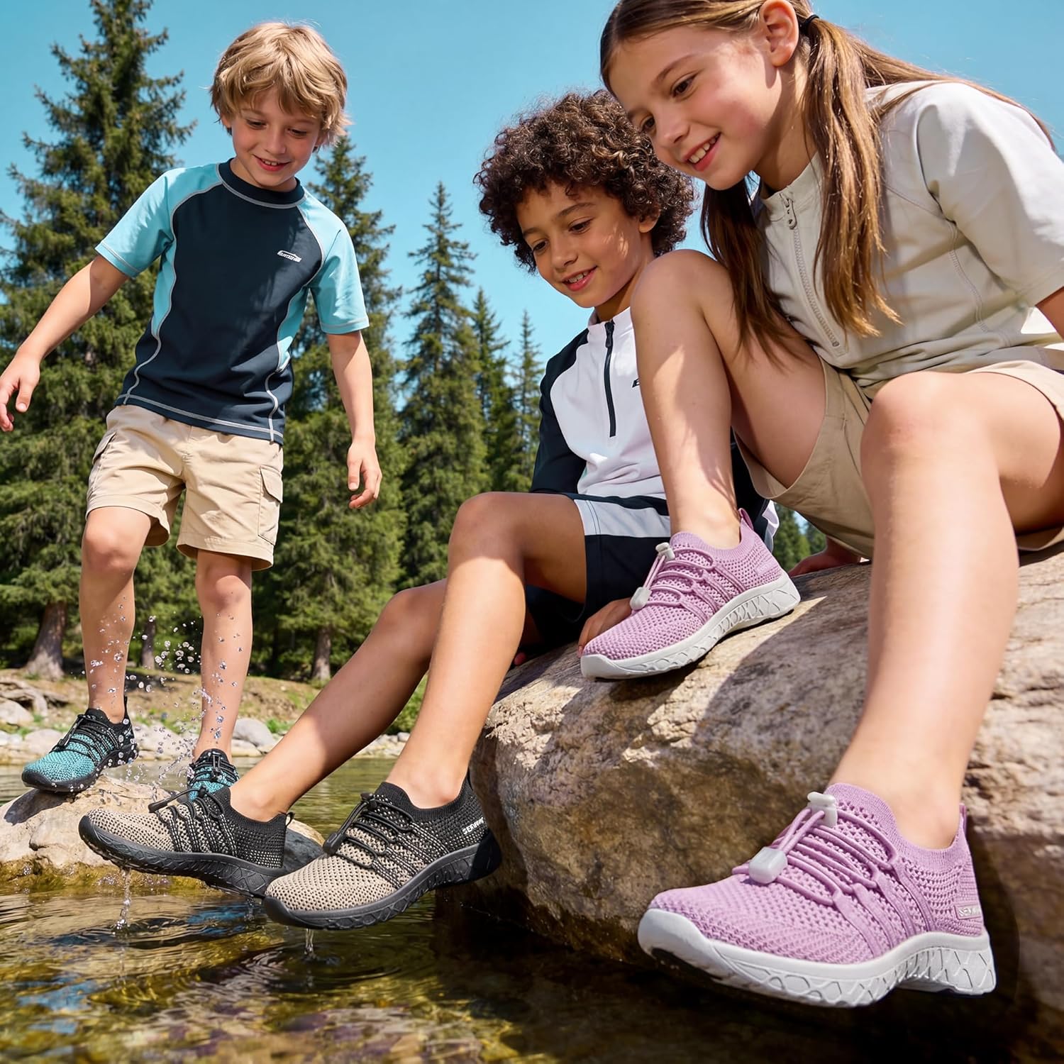 SEEKWAY Kids' Hiking Water Shoes - Quick-Dry Aqua Footwear for Surf, Swim, Beach, Pool | Non-Slip, Comfortable Fit