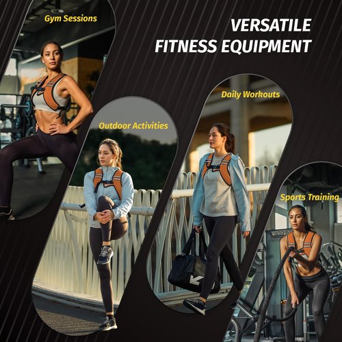 ZELUS Weighted Vest, Washable Z-Fit Soft Iron Weighted Vest for Women and Men, 5/10/15 lb Weight Vest with Reflective Strips & Adjustable Straps, Ultra Thin Weight Vest for Gym Strength Training (10lb) Orange