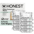 The Honest Company Baby Wipes - Hypoallergenic & Fragrance-Free for Sensitive Skin | 720 Count (10 Packs of 72)