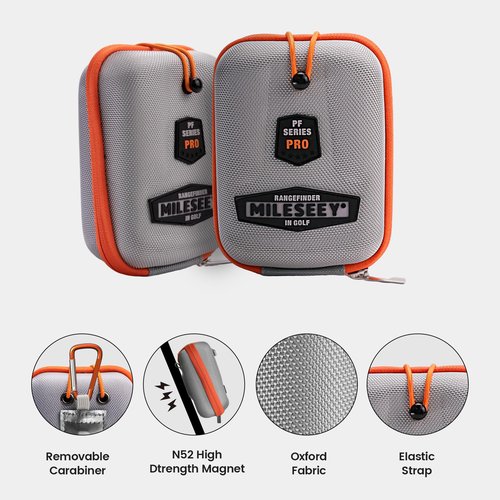 MiLESEEY Golf Rangefinder Case Hard Shell Case for Golf Range Finder Compatible with Bushnell, Callaway & Tectectec - Universal Range Finder Case Box - EVA Bag with Carabiner Belt Clip (With Magnet)