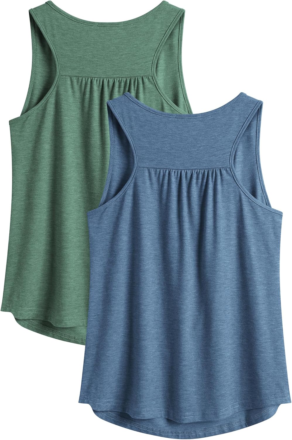 PINSPARK Women's Workout Tops - Lightweight Racerback Tank for Yoga & Gym | 2-Pack, S-3XL