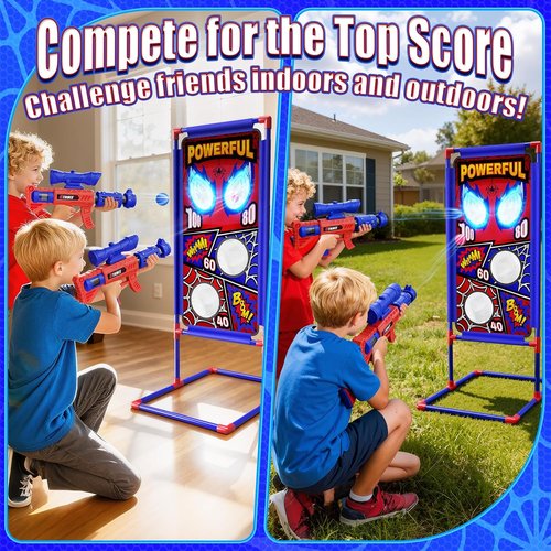 Hero-Style Shooting Toy Set - Indoor & Outdoor Action Game with 2 Air Pump Launchers | Perfect Gift for Boys Ages 3-12