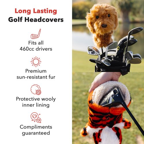 Daphne's Headcovers Calico Cat Driver Headcover | Premium Driver Headcovers | Funny Golf Club Covers | Stylish Protection for Your Clubs | Men's Golf Gear | Driver Headcover for Men and Women