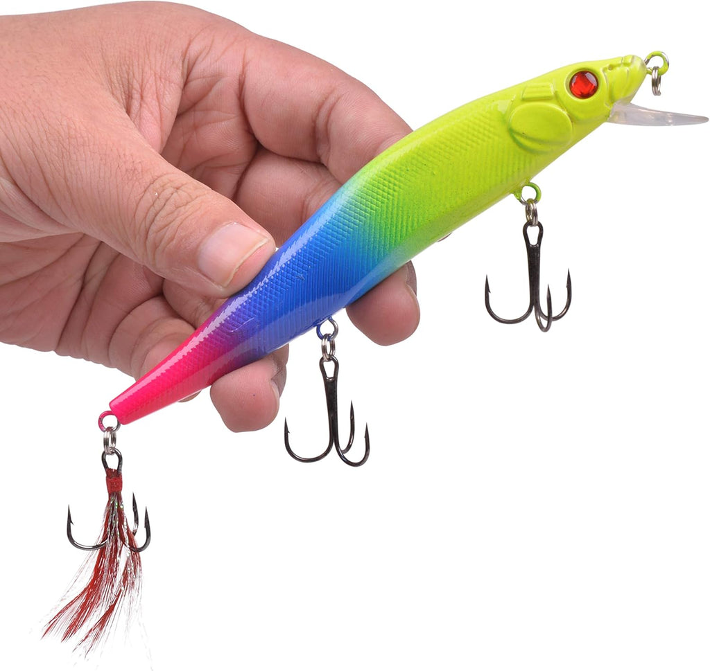 Skiennix Fishing Lures Kit - Crankbait Minnow & Jerkbait Set for Bass, Trout & Walleye | Deep Diving Bait