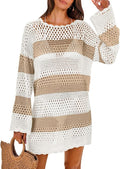 ANRABESS Crochet Swim Cover-Up - Stylish Mesh Knit Beach Dress for Summer Vacations