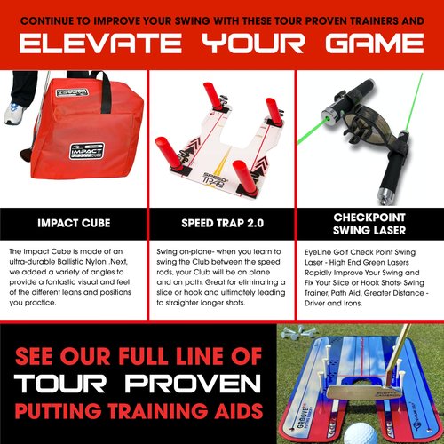 EyeLine Golf - Roll The Rock Putting Mat - Have Fun Perfecting Stroke, Alignment, Speed Control, Visualization, Consistency - Outdoor-Indoor-Compact (8-Foot Roll the Rock)