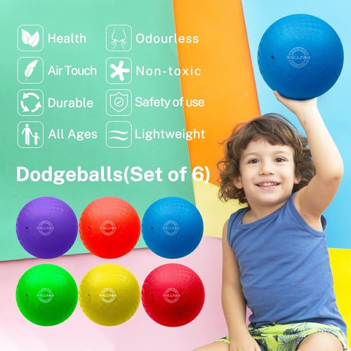 Dodgeball Set by [Brand Name] - 8.5 Inch Playground Balls for Kids & Adults | Includes Pump & Storage Bag
