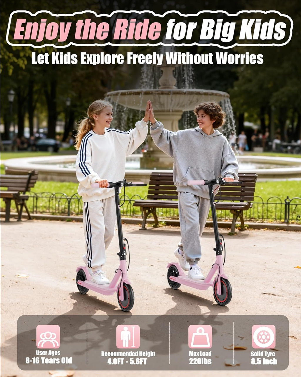 **Skiennix Electric Scooter - High-Speed Folding E-Scooter for Adults & Kids | 10-14" Tires, 50 Miles Range**