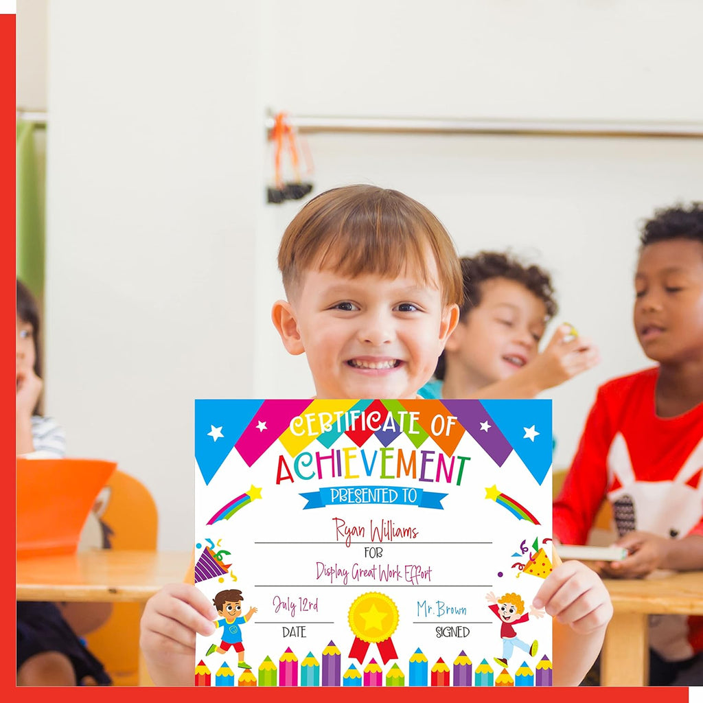 Regine Switzerland 40 PCS Preschool Diplomas - Colorful Achievement Certificates for Kids