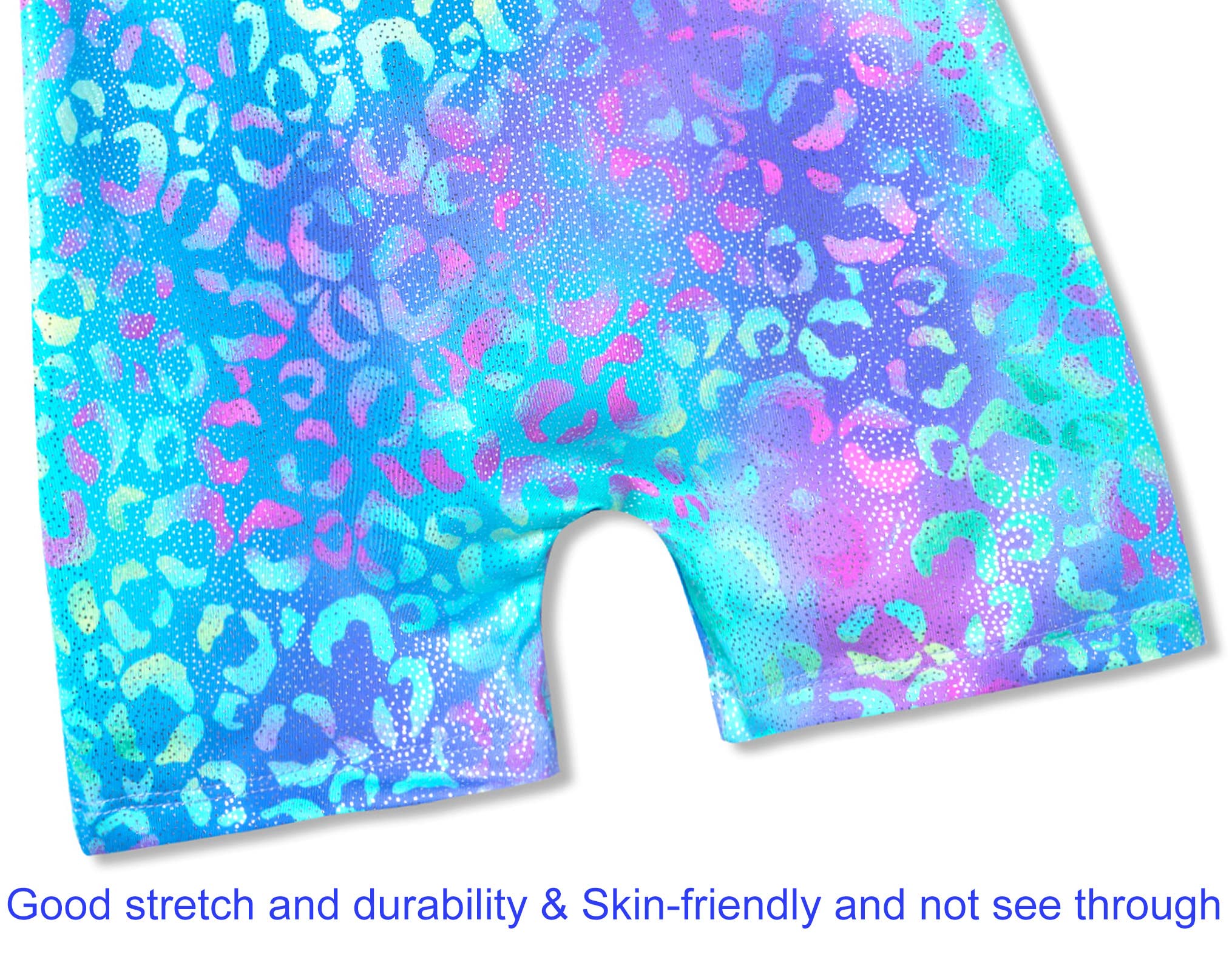 Domusgo Toddler Girls Gymnastics Leotards Size 1t 2t Shiny Green Purple Leopard Sleeveless Biketard with Shorts