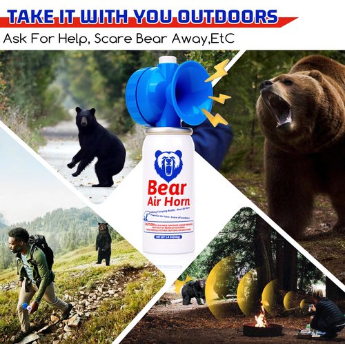 1.4oz Bear Horn for Self Defense, 123dB Loud Mini Air Horn, Audible Up to 1/2 Mile, Safety Air Horn for Hiking,Camping and Outdoor Protection (2pcs)