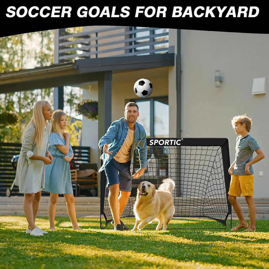 Pop Up Soccer Goals by 2 Pack - Portable 4' x 3' Soccer Net Set for Kids | Indoor & Outdoor Practice with Carrying Bag & Ground Pegs