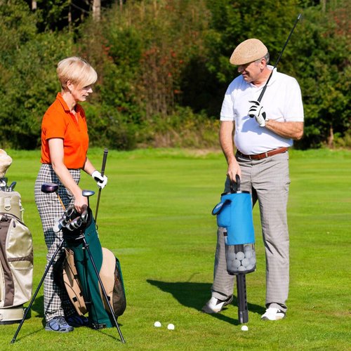 welspo Golf Ball Retriever, Portable Shag Bag Golf Ball Pick Up with Detachable Aluminum Alloy Tube, Golf Shag Bags Golf Ball Shagger Large Capacity Hold up to 70 Balls