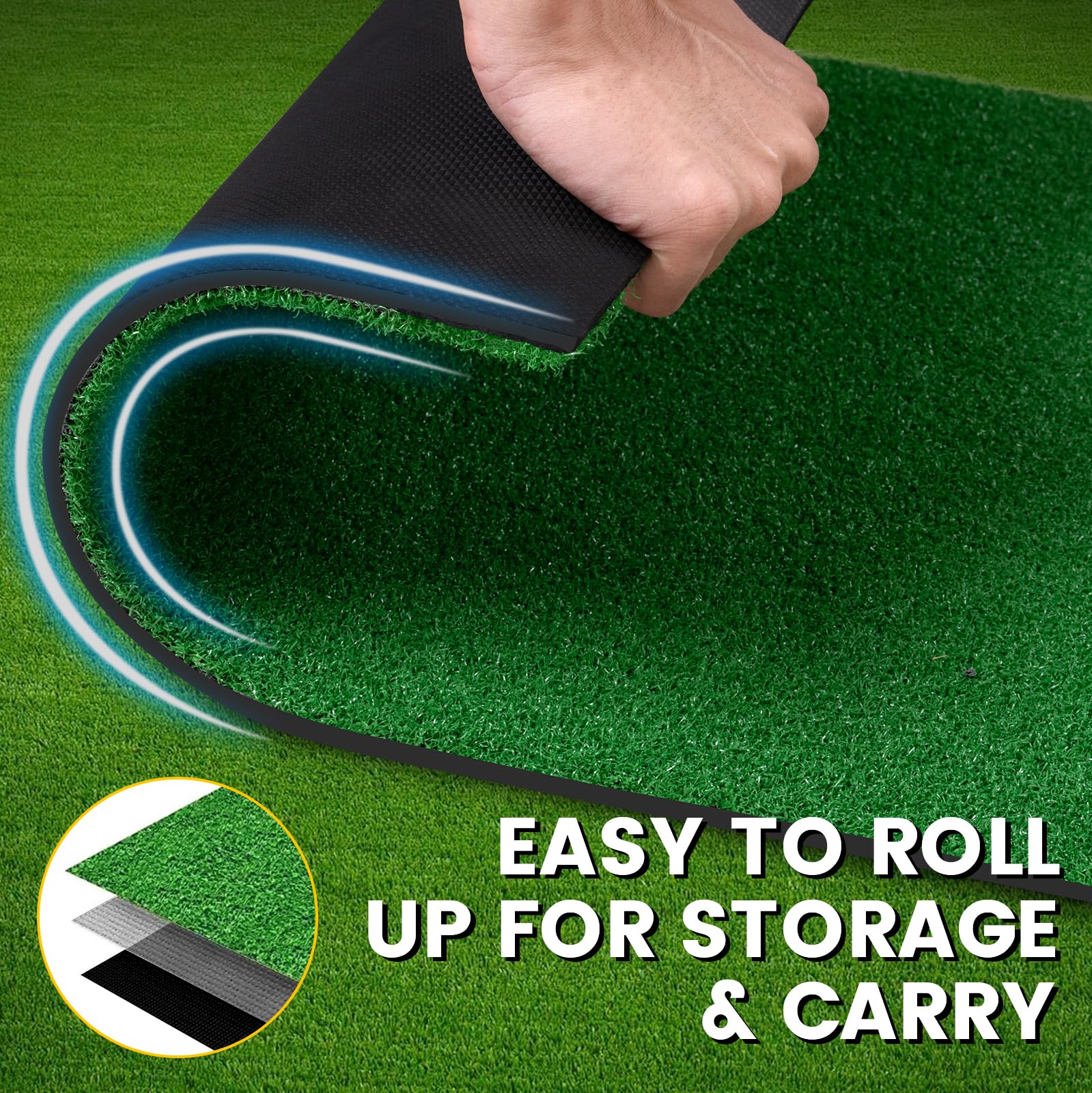 Putting Green Golf Putting Mat Non-Slip Professional Practice Trainning Mat for Indoor Outdoor (Putting Green)