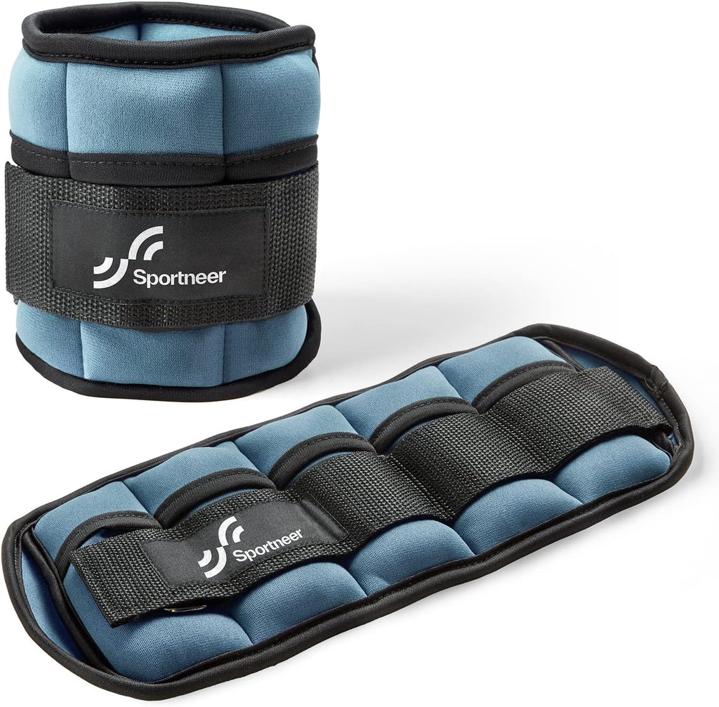 Sportneer Adjustable Ankle Weights - 7 lbs/Pair with Secure Straps for Strength Training & Yoga